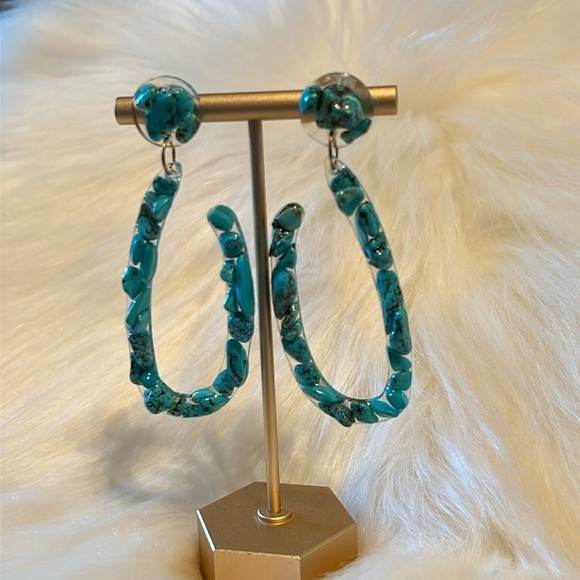 Handmade Genuine Turquoise Earrings - Picture 3 of 9
